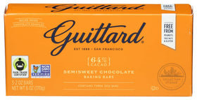 Guittard Semisweet Baking Bar 2 oz, 3-count, perfect for precise chocolate portioning.