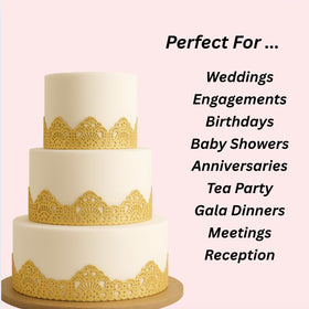 Gulunaa lace decor closeup highlights delicate texture for celebration treats