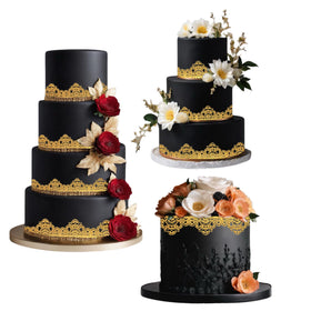 Gulunaa gold honeycomb edible sugar lace strip for elegant desserts