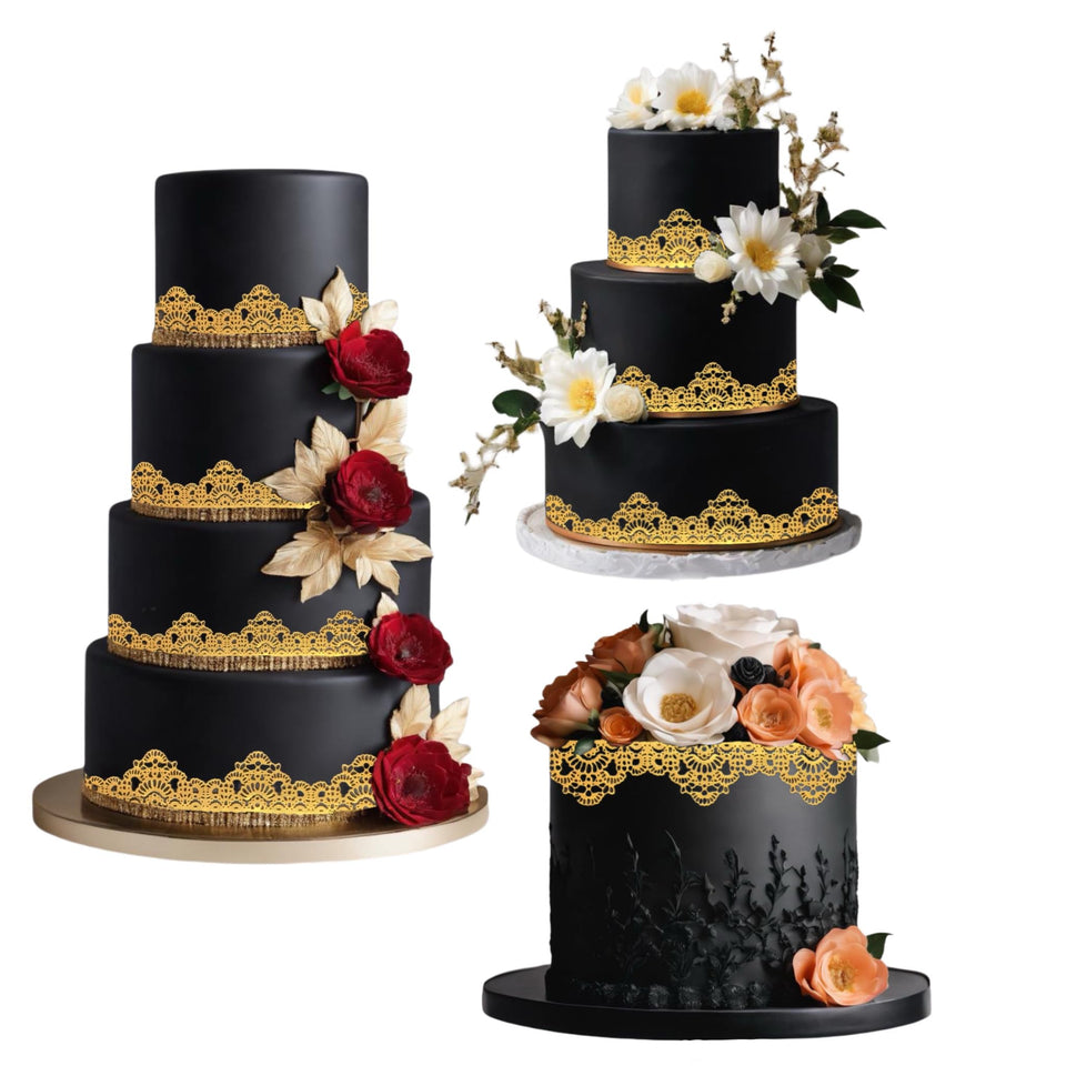 Gulunaa gold honeycomb edible sugar lace strip for elegant desserts