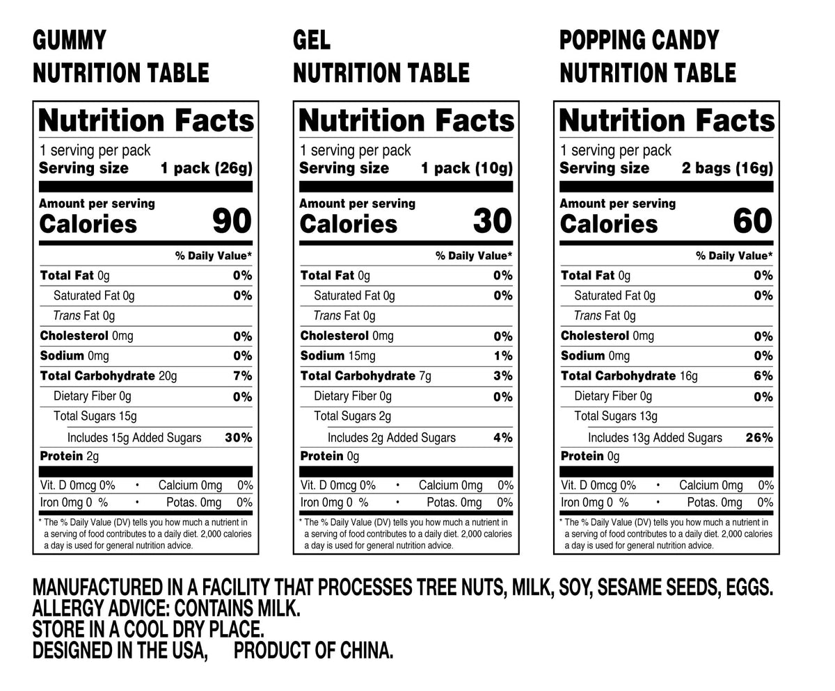 Gummi Popz berry flavors with bright colors and inviting texture.