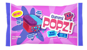 Gummi Popz unwrapped gummy reveals soft exterior and popping center.