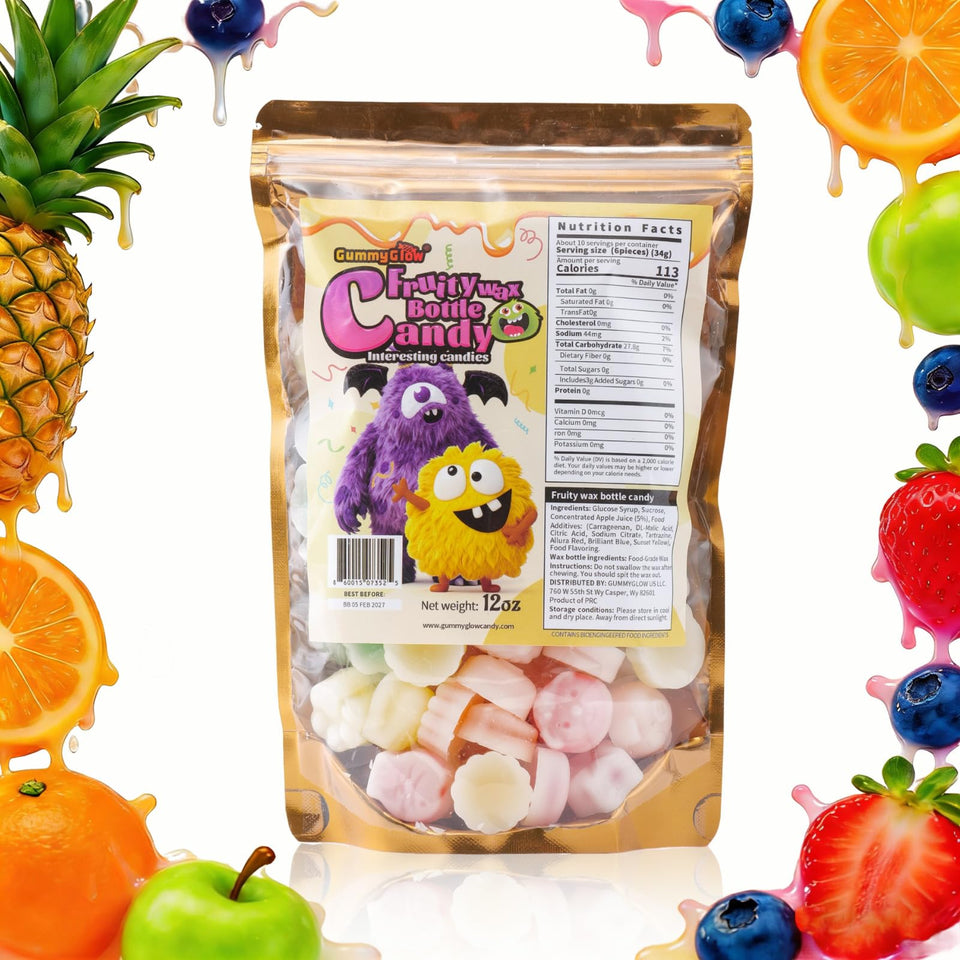 Gummy Glow wax candy bulk bag multi-color for parties and gifting.
