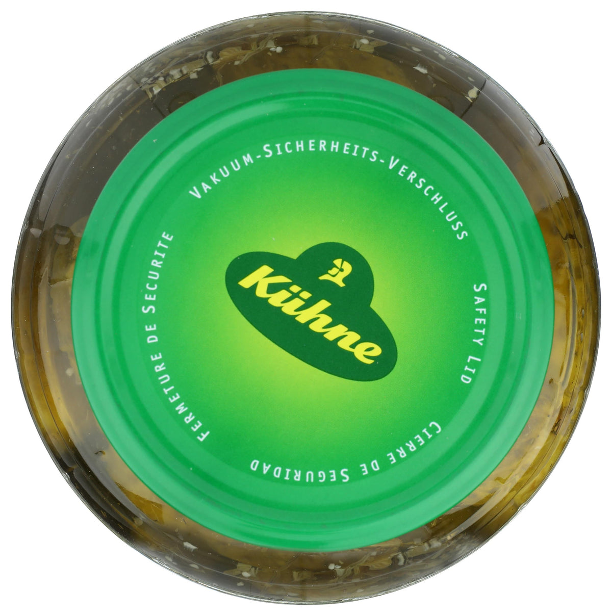 Open Gundelsheim Garlic Barrel Pickles jar showing label and flavor.