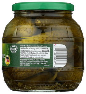 Gundelsheim Kuhne Barrel Pickles label close-up, 35.9 oz size.