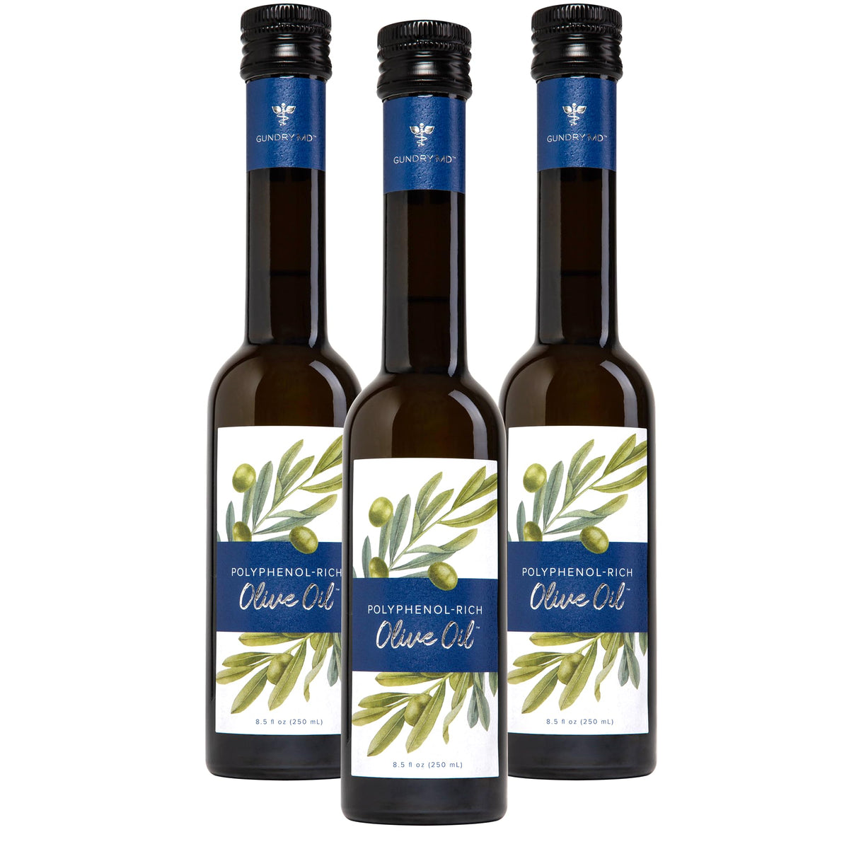 Gundry MD Organic Polyphenol Olive Oil bottle with Moroccan origin and antioxidants.