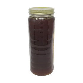 Gunter Apiaries Wildflower Honey bottle pour highlights versatile sweetness for desserts and beverages