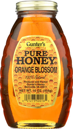 Gunter's Pure Honey Orange Blossom 2-pack jars ready for tea and toast.