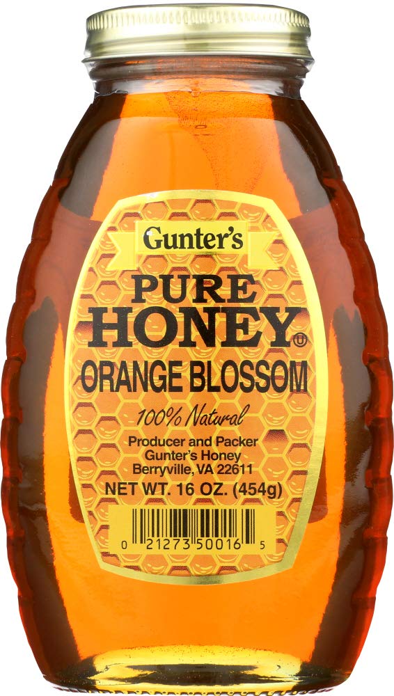 Gunter's Pure Honey Orange Blossom 2-pack jars ready for tea and toast.