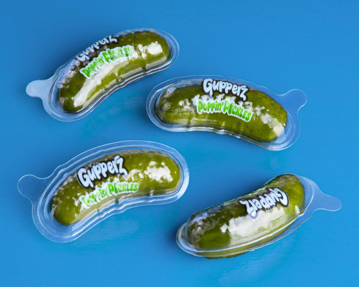 Gupperz four-candy pack display ideal for sharing and on-the-go treats.