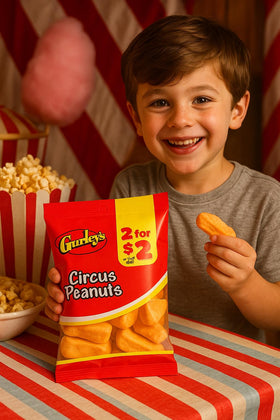 Gurley's Circus Peanuts individual bags make a colorful giftable treat.