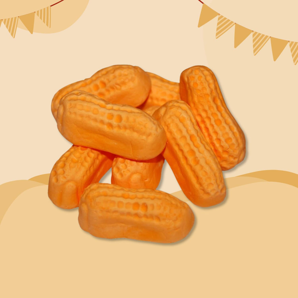 Gurley's Circus Peanuts in a decorative jar invite conversation and shared smiles.