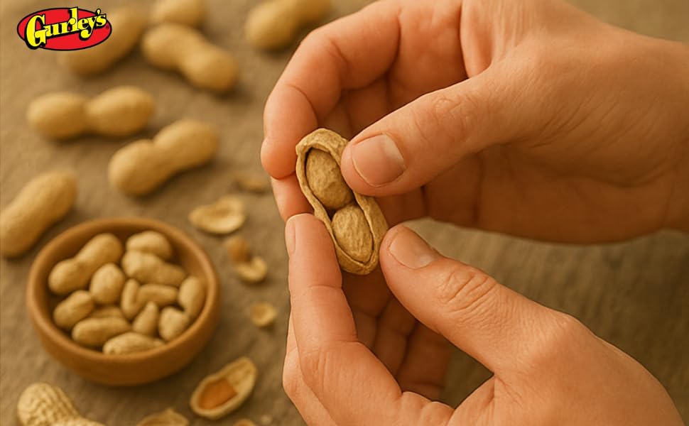 Gurley's fire-roasted salted peanuts in shell, perfect for cracking.