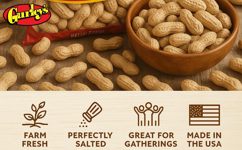 Gurley's in-shell peanuts snack for parties and game days.