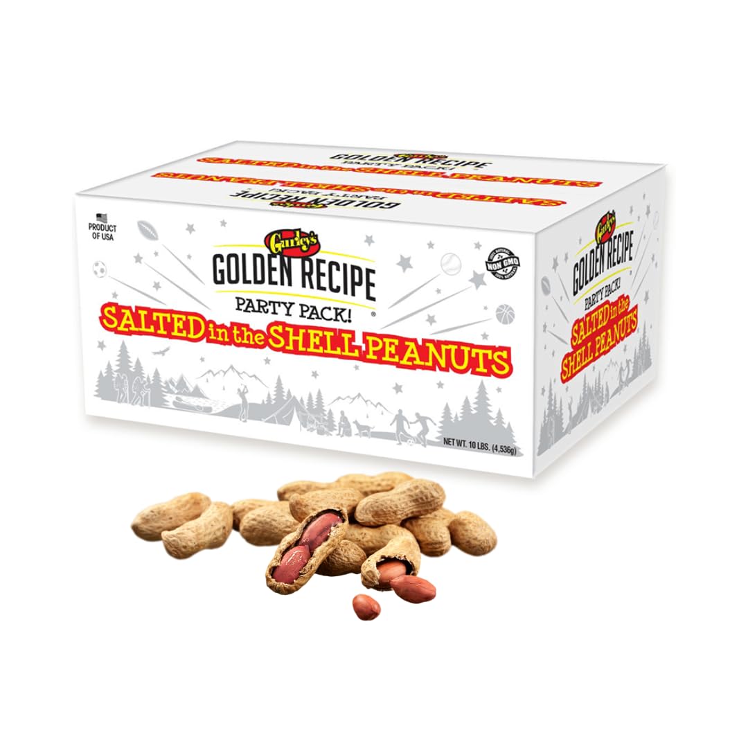 Gurley's premium in-shell peanuts, fire roasted and salted, ideal for parties.
