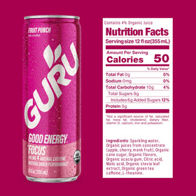 Green tea caffeine badge on can highlights natural caffeine source