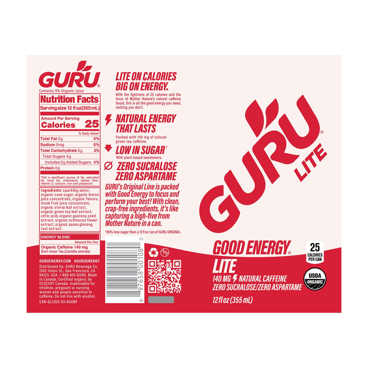 Guru Lite ready-to-go energy for on-the-go tasks.