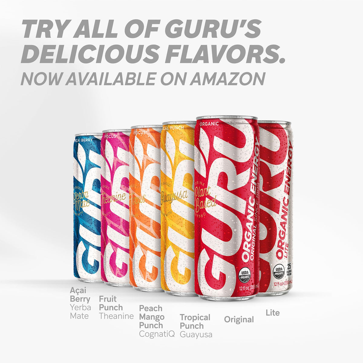 GURU monk fruit sweetened option for natural sweetness