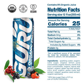 GURU natural caffeine from green tea supports steady focus