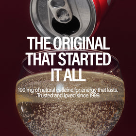 GURU energy drink bottle emphasizing green tea and guarana caffeine sources