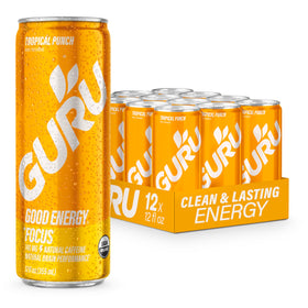 GURU Tropical Punch energy can provides natural caffeine for focused energy.