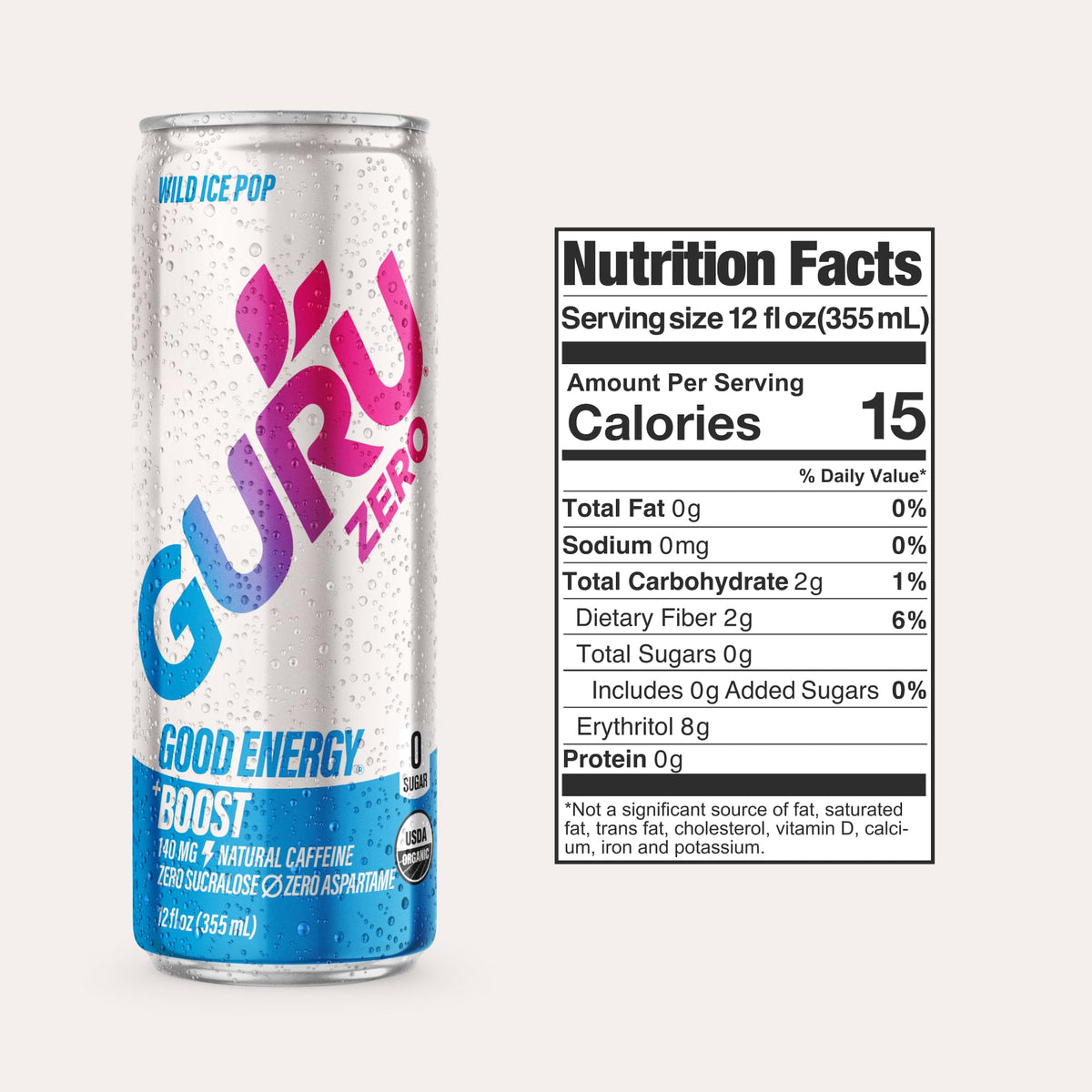 GURU Zero Sugar Wild Ice Pop pack 24 for easy sharing