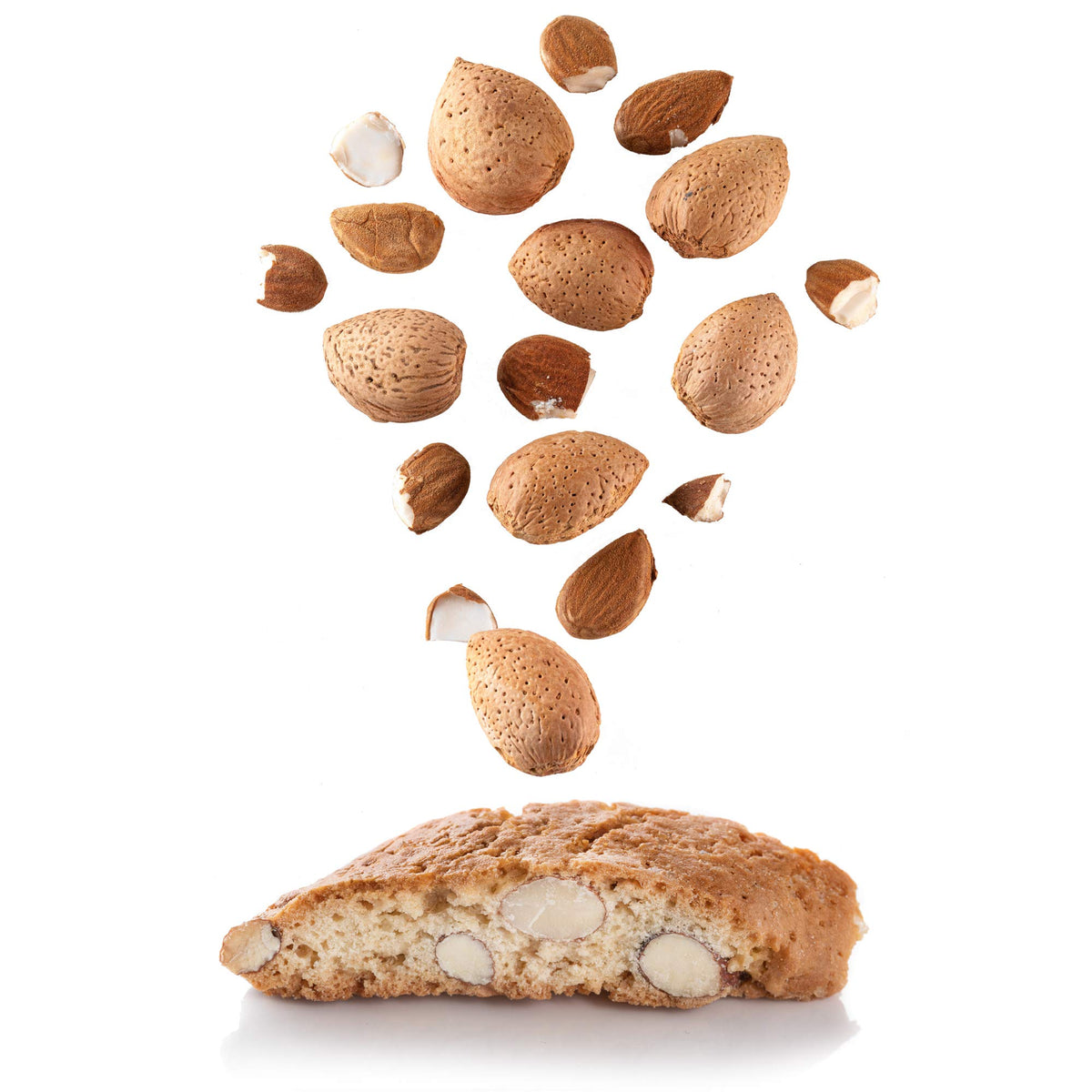 GUSTA biscotti classic almond crumb texture closeup emphasizes crunch