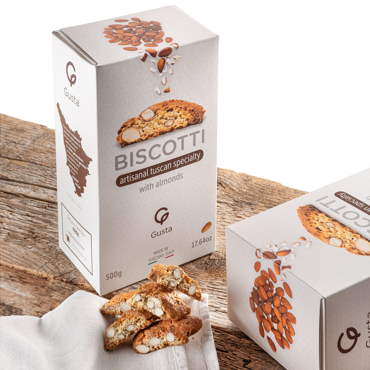 GUSTA biscotti classic almond oven fresh image highlighting aroma