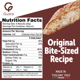 GUSTA biscotti ingredients natural—made with simple ingredients for honest Italian taste.