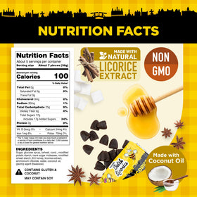 Authentic Dutch licorice profile from Gustaf's Beehive Drops, rich and bold.