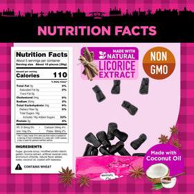 Gustaf's Dutch Licorice Cats texture close-up emphasizes deep flavor and quality.