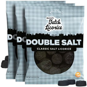Gustaf's Dutch Licorice Coins three-pack pack shot showing 5.2oz bags for sharing