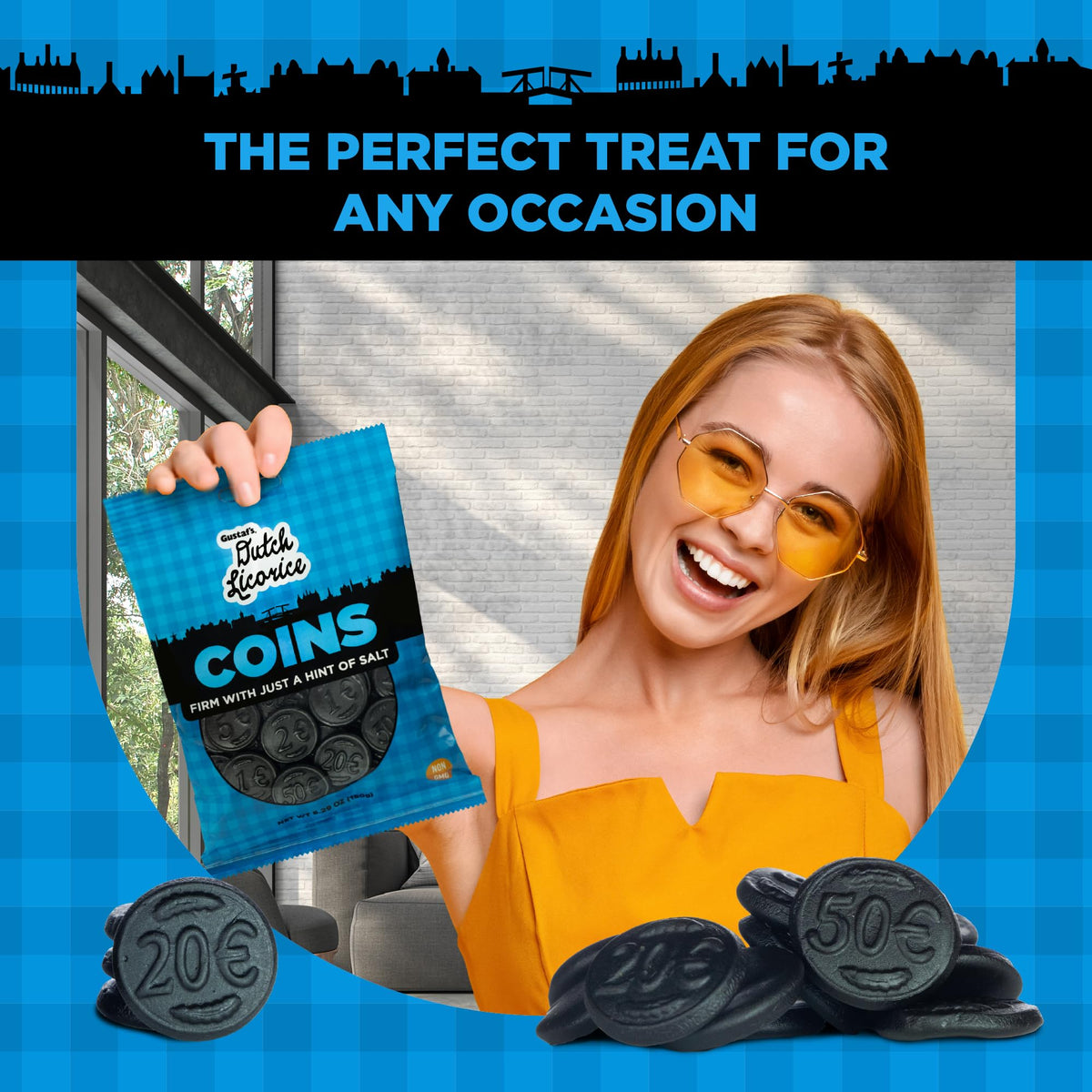 Gustaf's Dutch Licorice Coins make a distinctive gift for licorice lovers