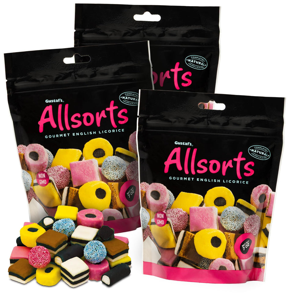 Gustaf's Licorice Allsorts pack: classic assortment for sharing and gifting.