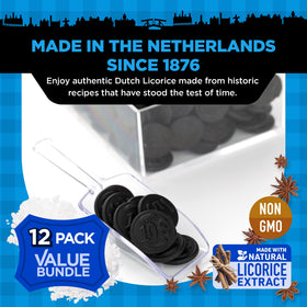 Gustaf's Salted Dutch Licorice Coins close-up reveals soft chew with a salty bite