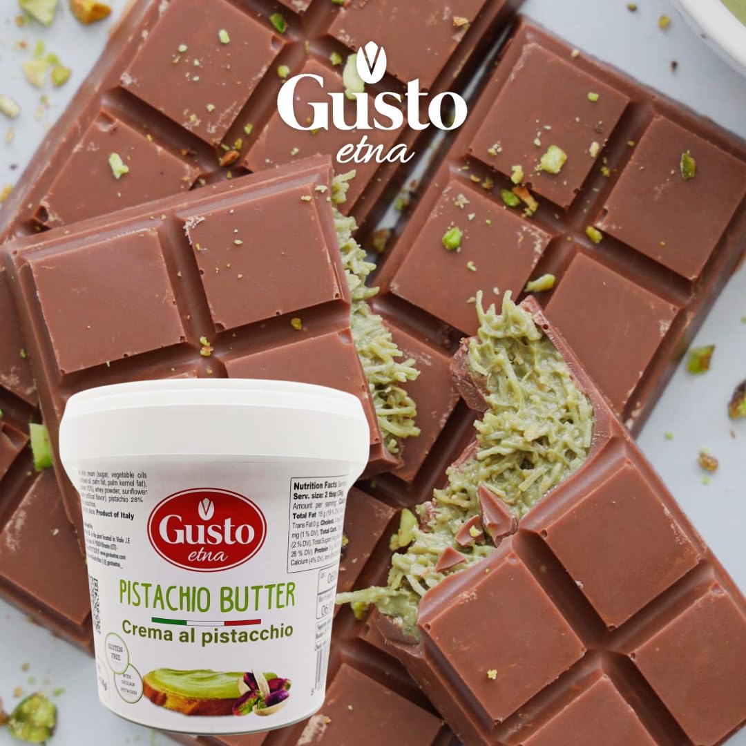 Gusto Etna pistachio cream used as Knafeh bar filling with vibrant nutty notes.
