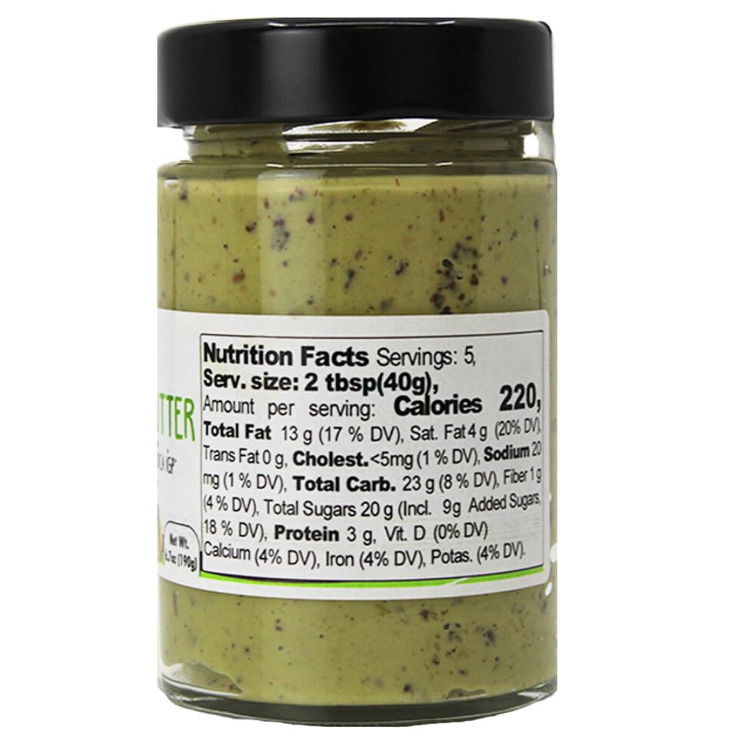 GUSTO ETNA Pistachio Butter spread on toast showing creamy texture and pistachio pieces.