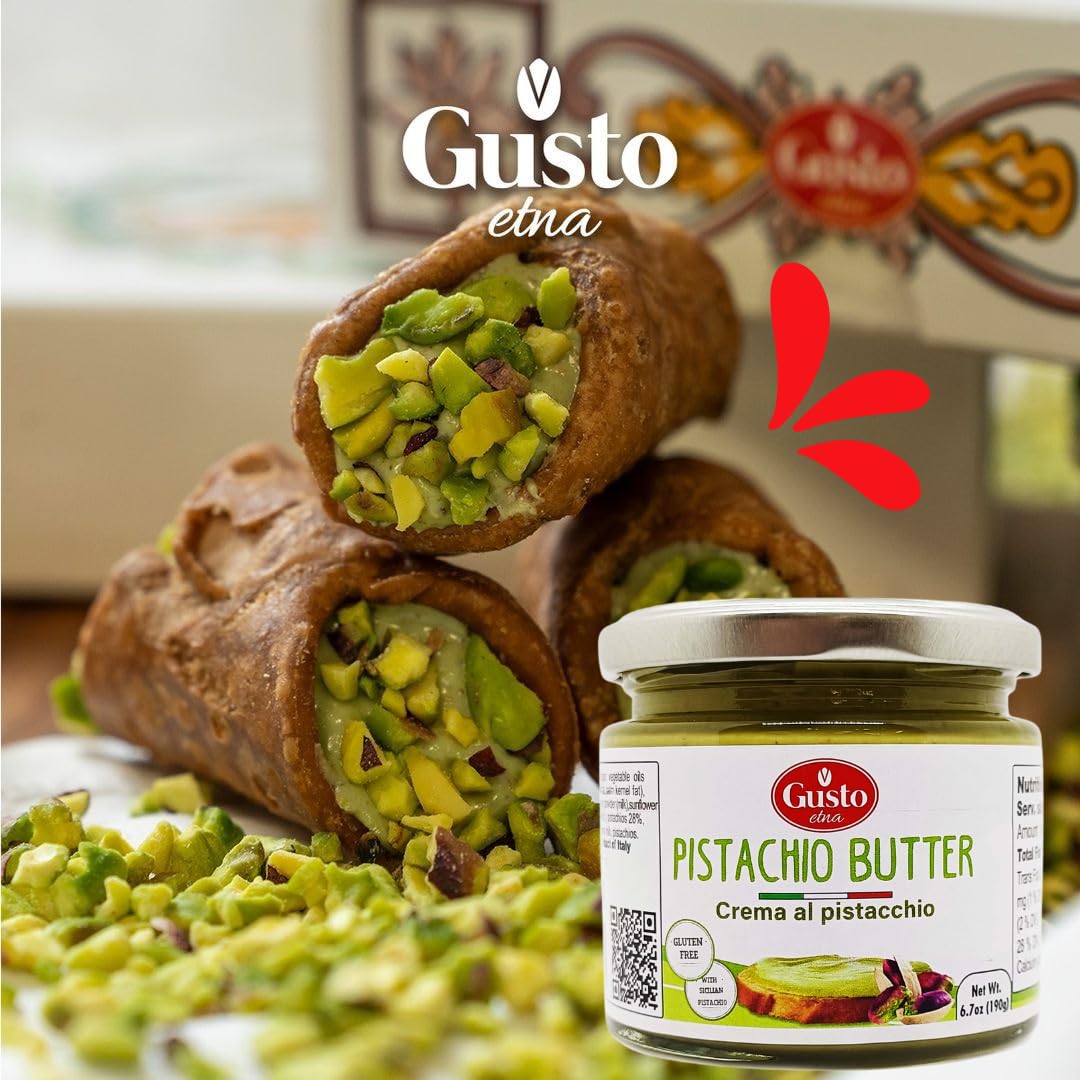 Gusto Etna Pistachio Chocolate Bar pairing idea with premium pistachio cream