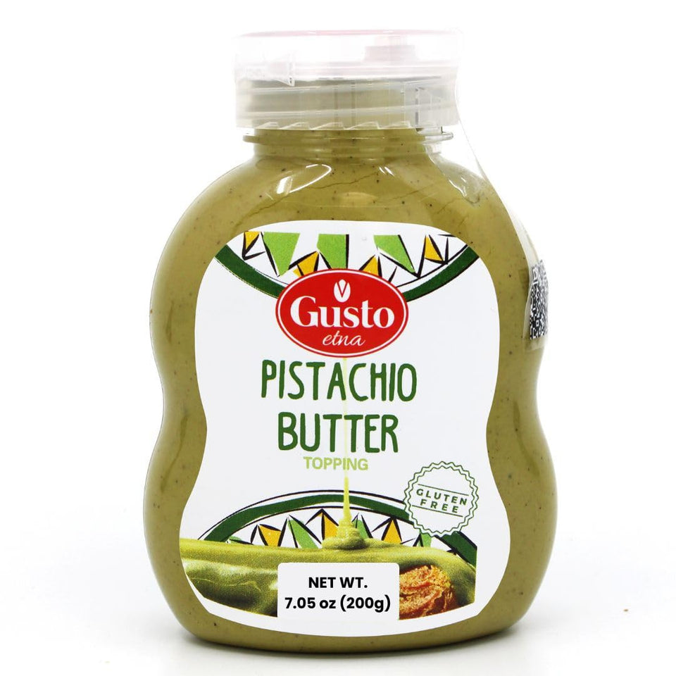 GUSTO ETNA Pistachio Cream 200g jar for spread on toast.