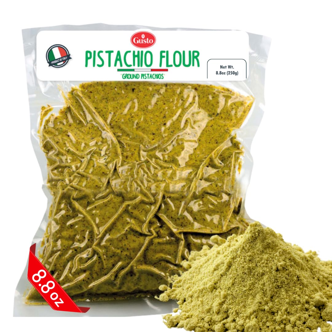 Gusto Etna pistachio flour front view for gluten-free baking