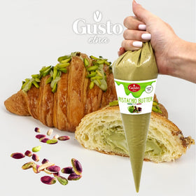 Gusto Etna pistachio spread adds rich flavor to pastries and desserts.
