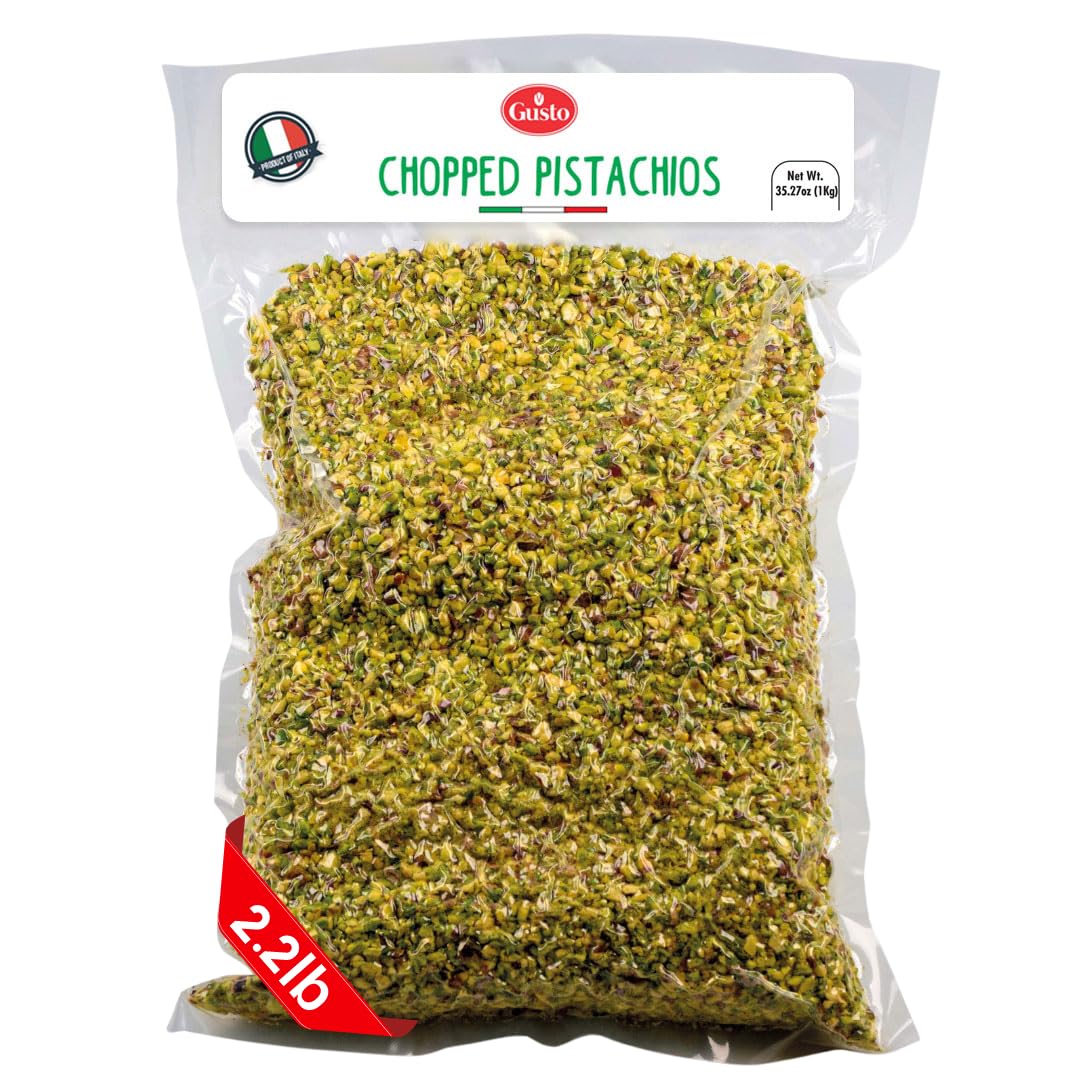 GUSTO ETNA chopped pistachios 1kg pack for baking and toppings.