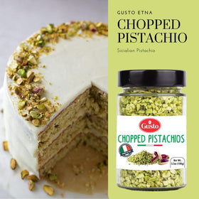 GUSTO ETNA pistachios chopped bowl shown as a topping option