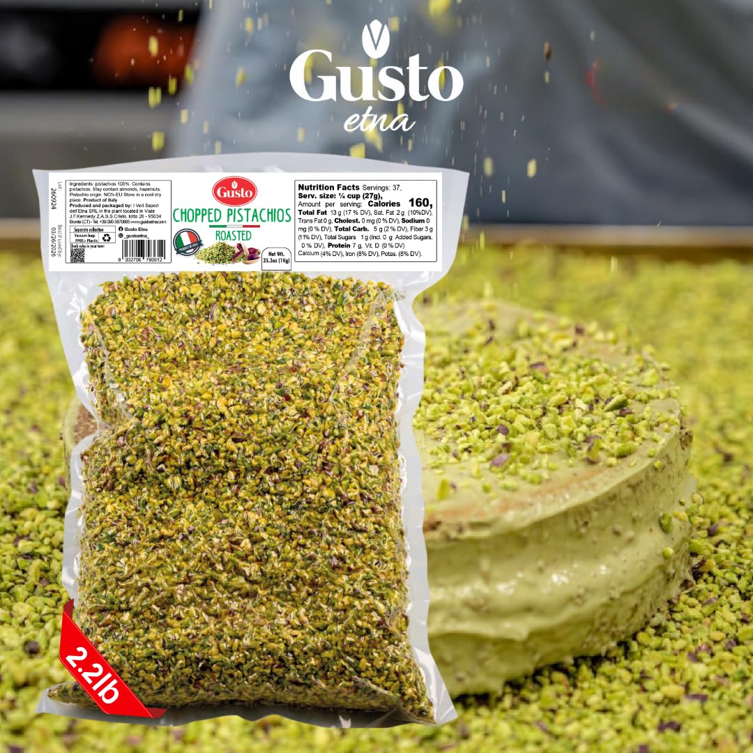 GUSTO ETNA chopped pieces sprinkled over dessert.