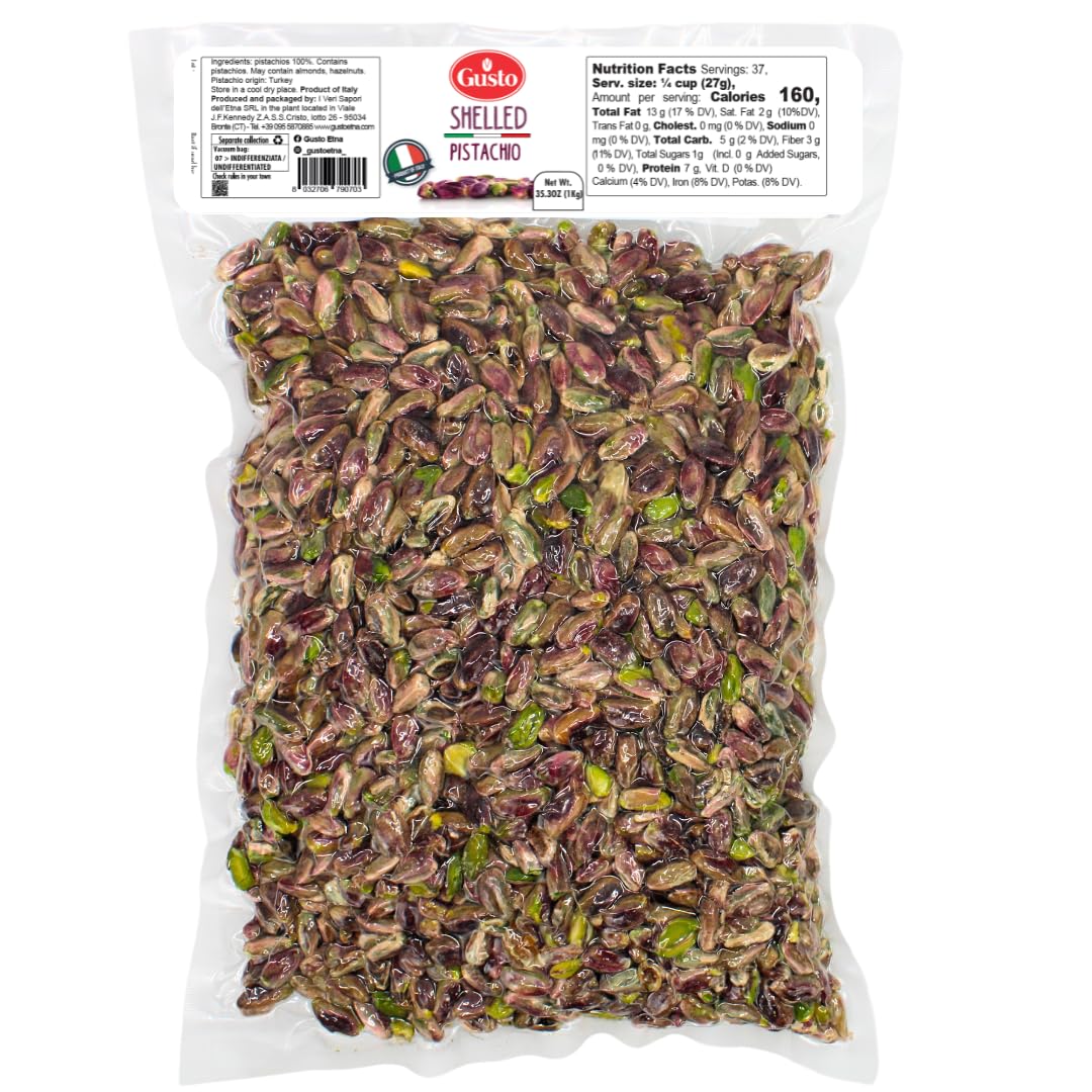 GUSTO ETNA pistachios shelled raw unsalted bowl scene for quick convenient snack
