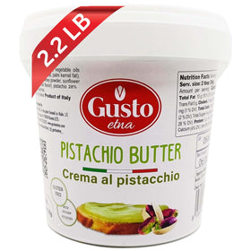 Gusto Etna Sicilian Pistachio Cream bucket with rich, creamy pistachio spread