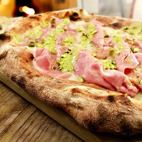 Gusto ETNA vegan-friendly pistachio pesto on veggie plate.