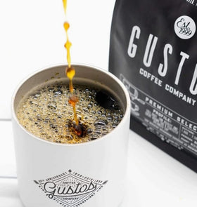 Gustos Coffee Premium Selection 12 oz bag ready for daily brewing.