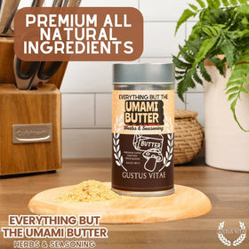 Gustus Vitae bougie-bbq flavor sprinkle suggests elevated grilling and finishing touches.