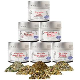 Gustus Vitae Italian seasoning gift set magnetic tins displayed for easy gifting and organized spice storage